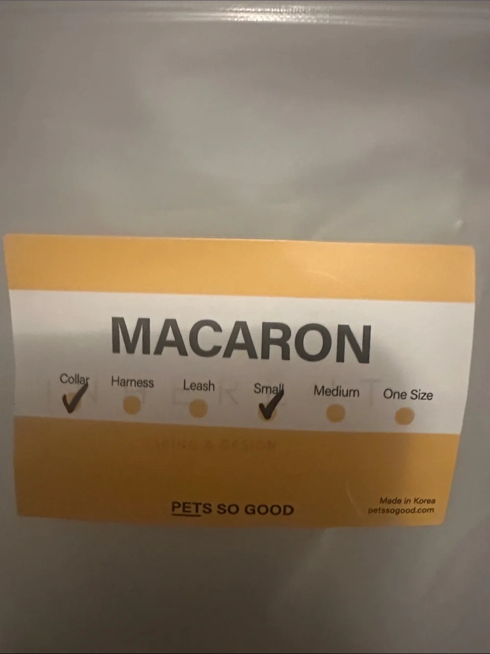 MACARON Yellow and White Pet Collar Packaging